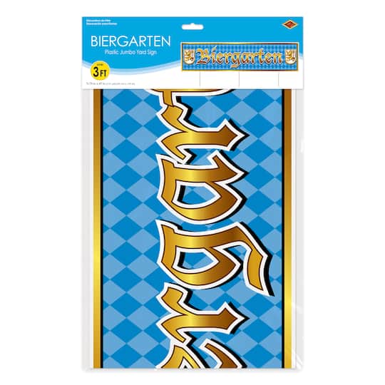 Beistle 11.75" x 47" Oktoberfest Plastic Jumbo Biergarten Yard Sign